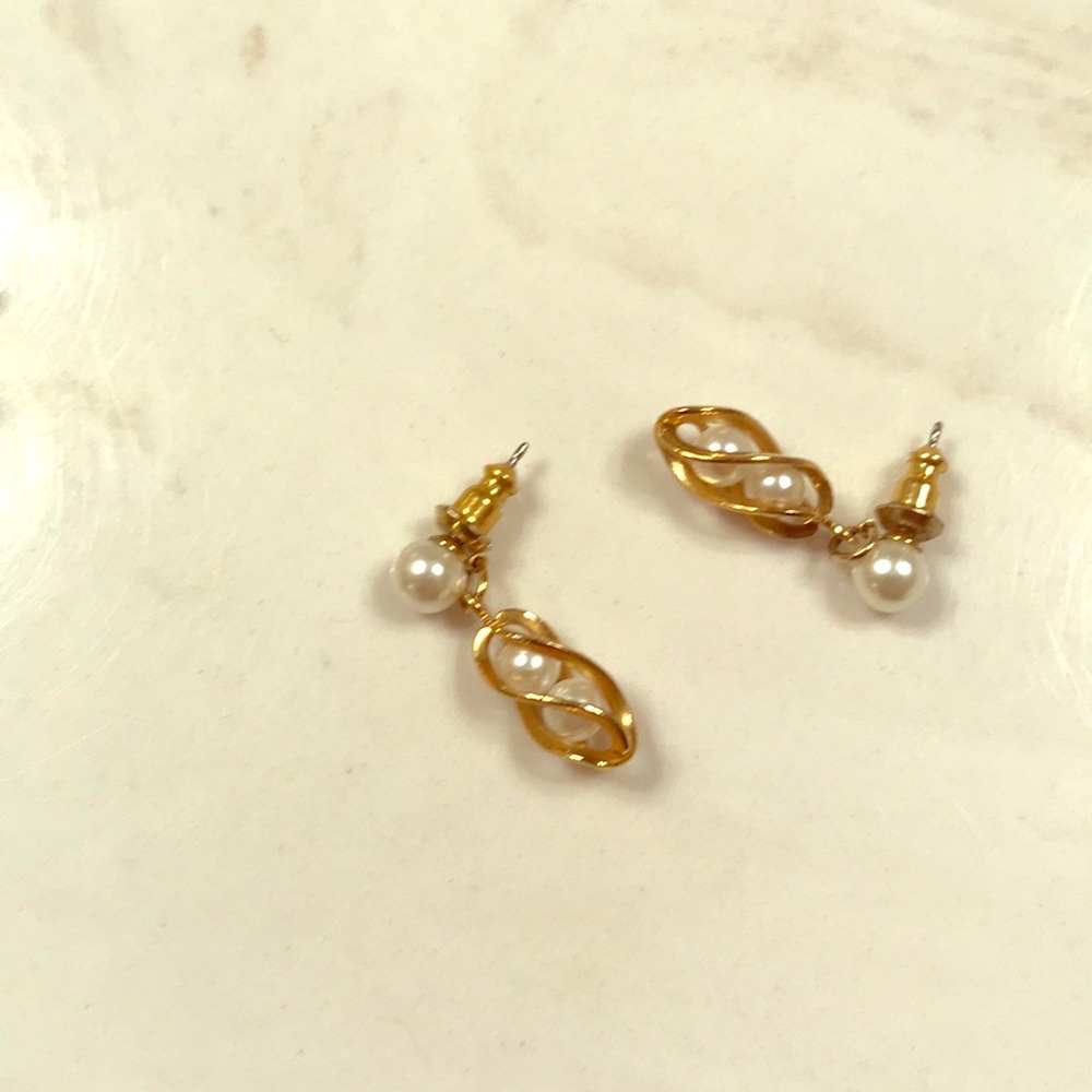 Gold and pearl earrings from Napier